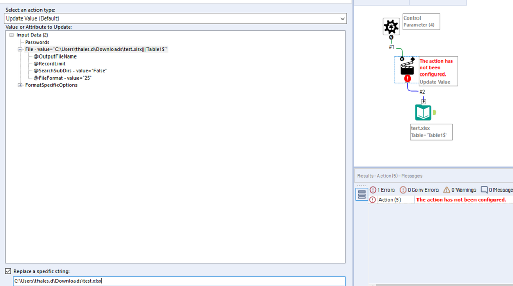 No table chosen, Please select a Table from data source - Alteryx