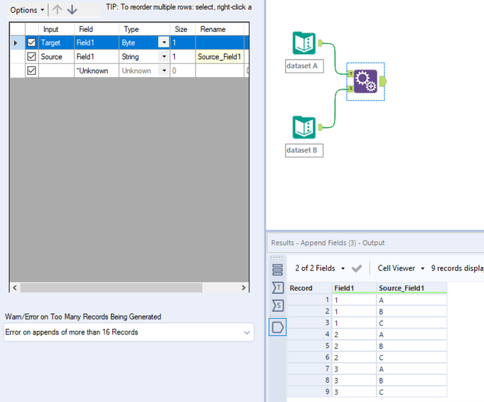 How to join two unique datasets each with only one column and generate ...
