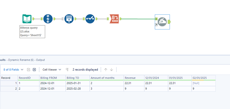 Calculate dates based on amount of months and create columns - Alteryx