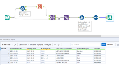 Filling the Delivery Date of Missing Rows for the Same Orders - Alteryx
