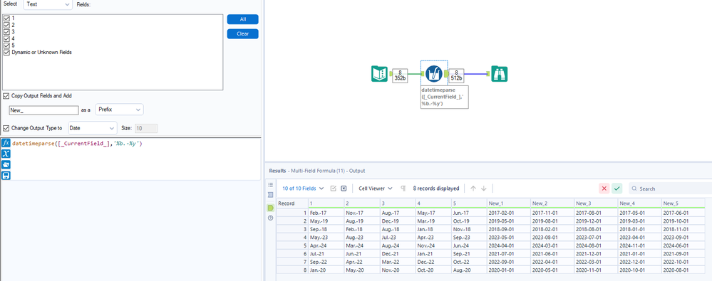 Convert V_WString to Mon.-yy Date Format on multiple fields - Alteryx