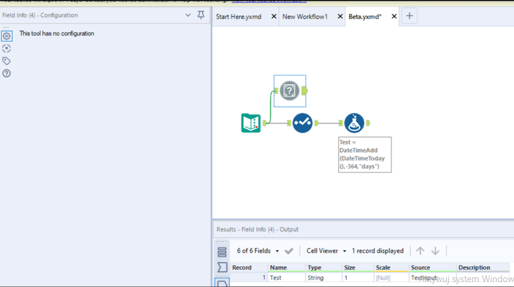 Dynamic Input tool error - Alteryx