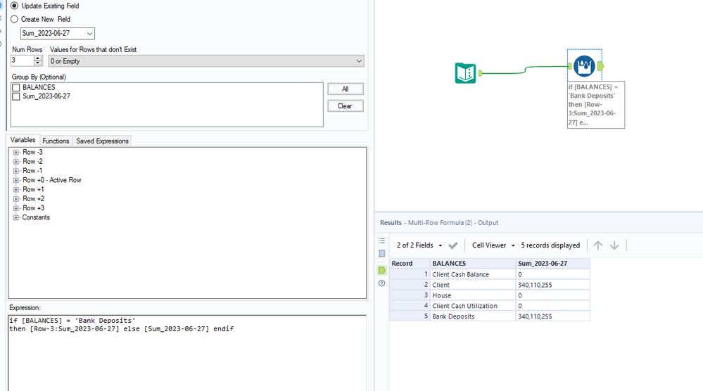 Multi row formula - Alteryx
