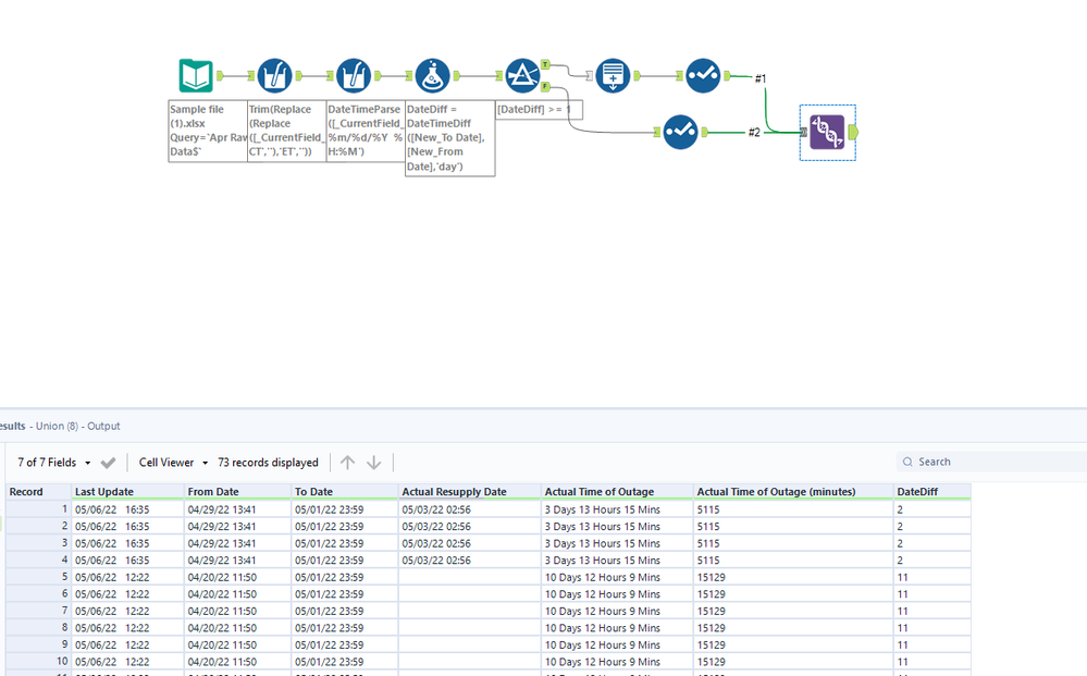 Remove Suffix from Date column and repeat rows based on condition - Alteryx