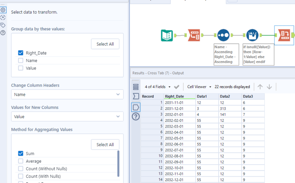 Multi Row Formula Tool - Multiple Columns - Alteryx