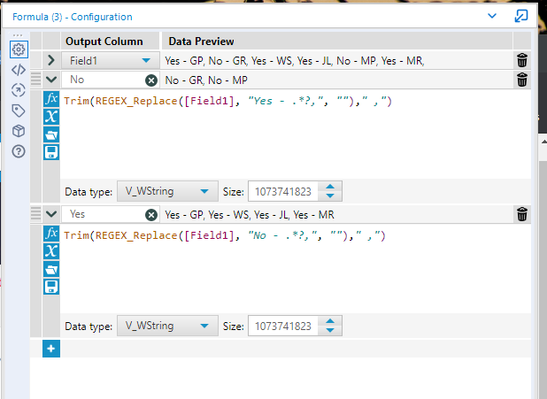 Regex Question - Breaking a column with variable results into 2 columns ...