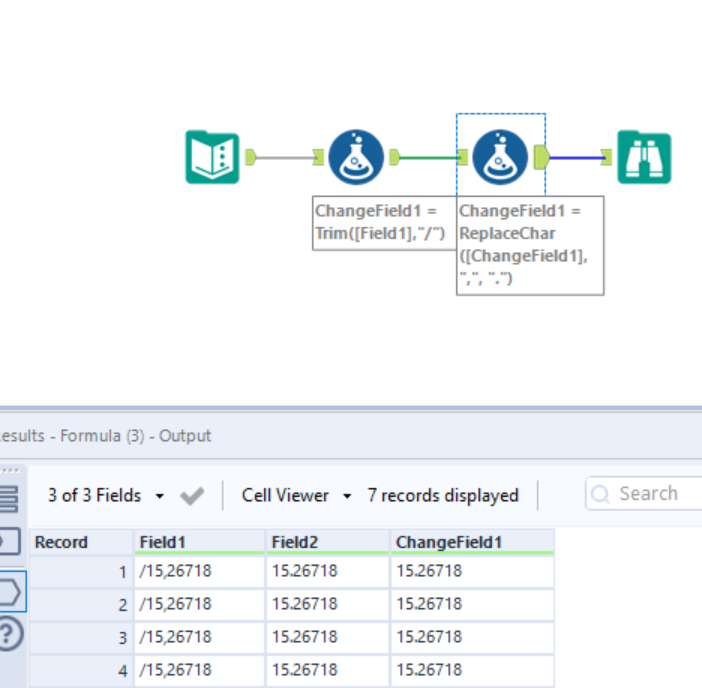 Replacing / and . in a column - Alteryx