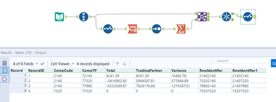 Exclude Row based on same value in different columns - Alteryx