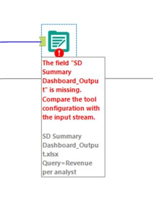 Compare the tool configuration with the input stream - Alteryx