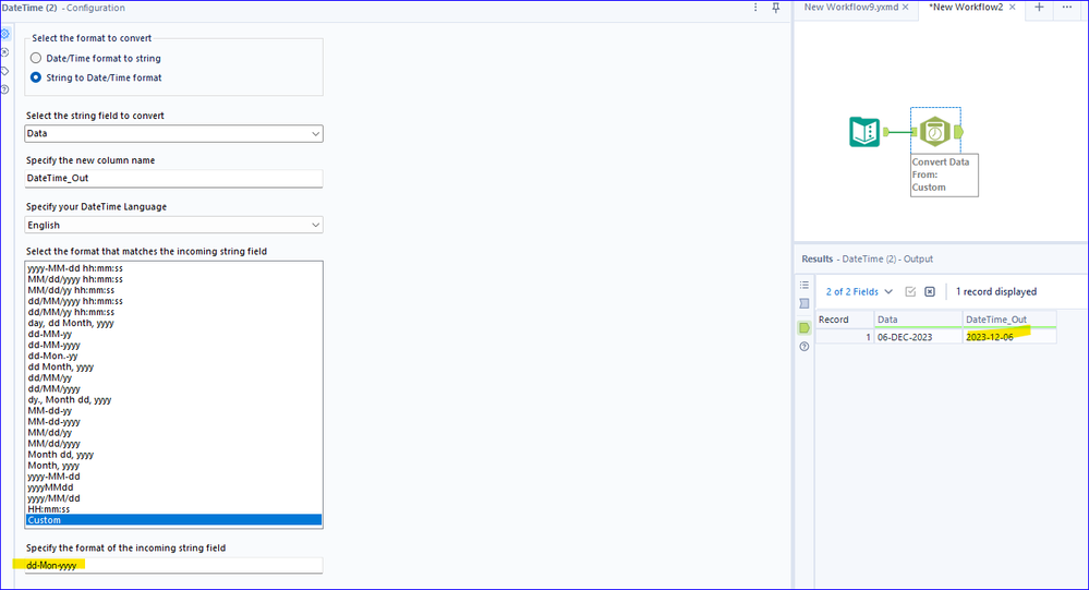 Change string date format to Date format - Alteryx