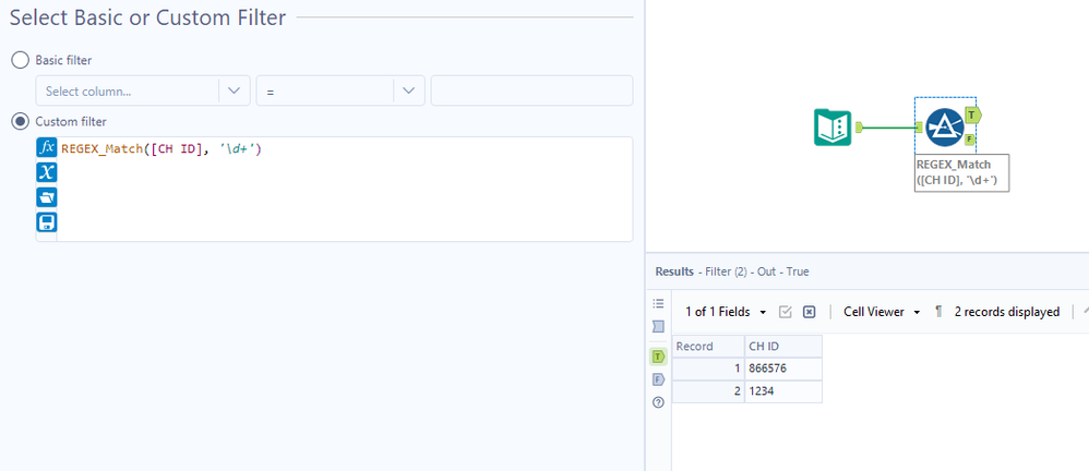 Filter by anything containing a numeric character - Alteryx