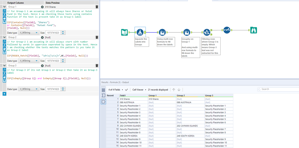 Grouping data on multiple "headers" - Alteryx