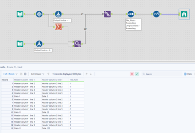 Multi Line Header Split output file (excel) with multiple-line header - Alteryx