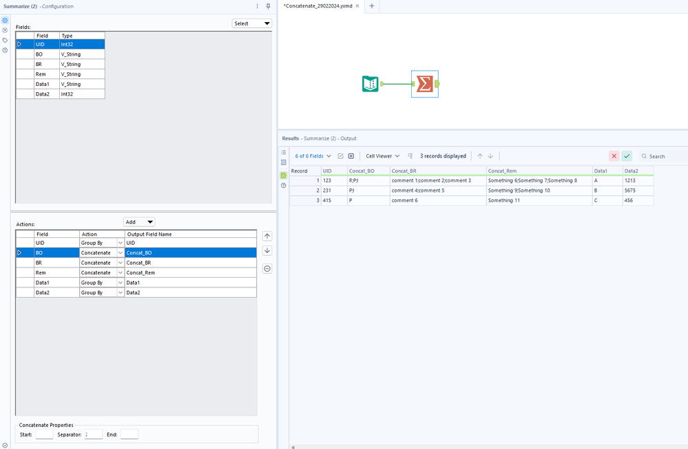 Merging Rows based on unique ID - Alteryx
