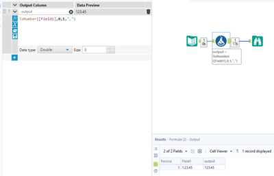 Convert number format - Alteryx