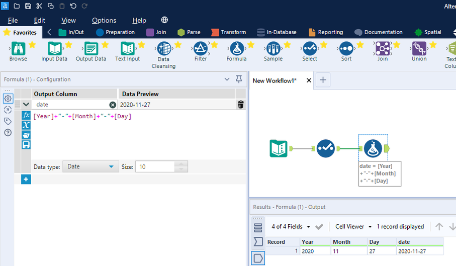 MakeDate Formula - Alteryx
