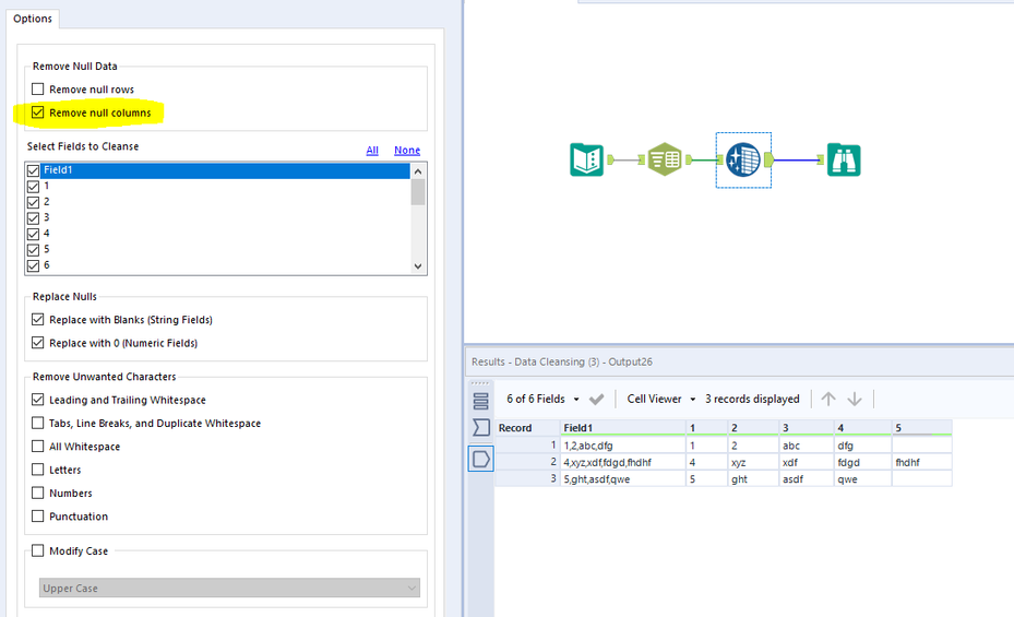 Hi I have a problem separating data stuck in one column - Alteryx