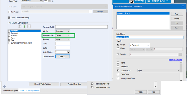 Table Alignment - Alteryx