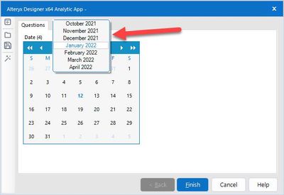 Date Interface Tool Year Selection - Alteryx