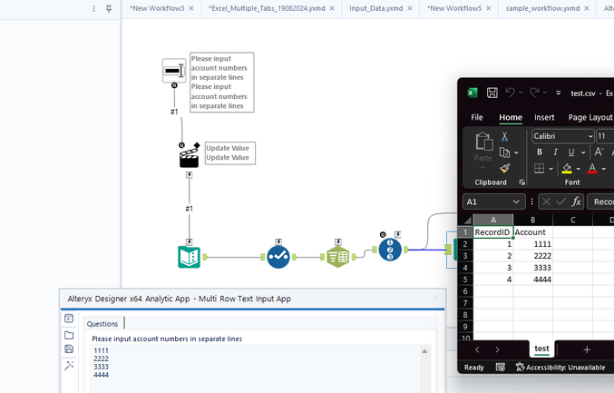 Analytic App with multiple lines in text input tool - Alteryx