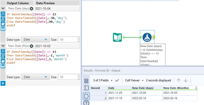 How to add/subtract days and months to from another date. - Alteryx