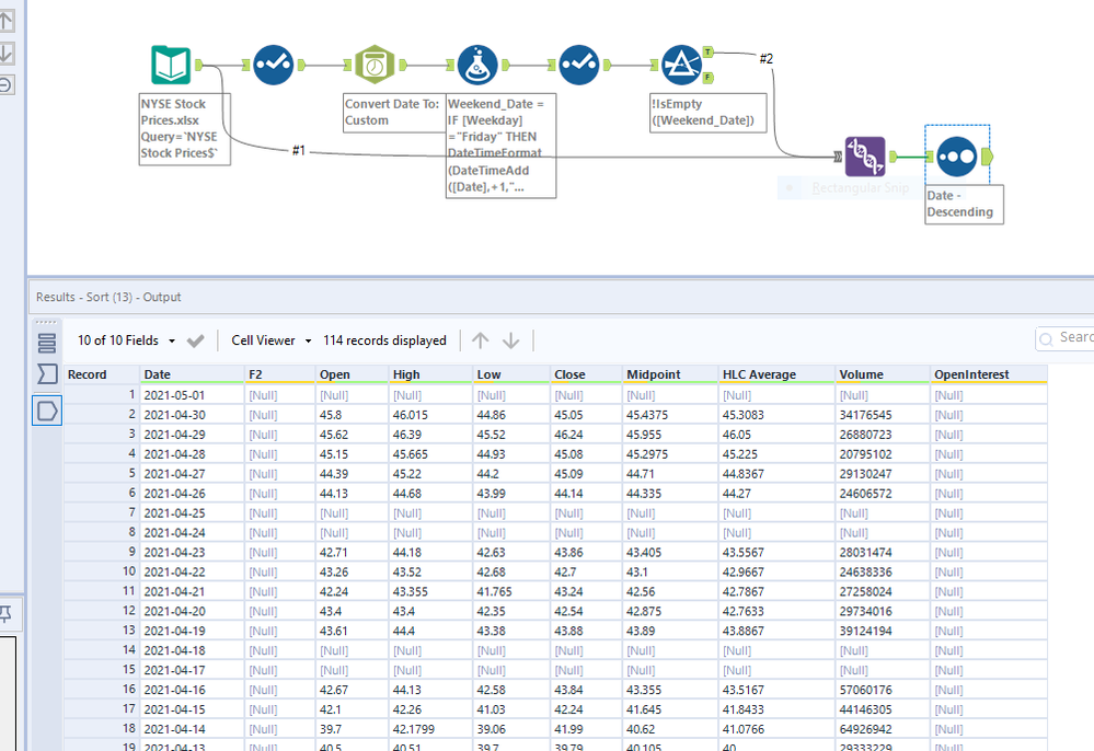 Generate Rows for Missing Dates with data from prior day - Alteryx
