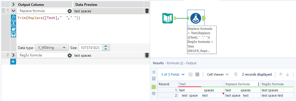 Formula for removing whitespace - Alteryx