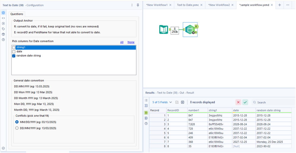 general text to date tool - Alteryx
