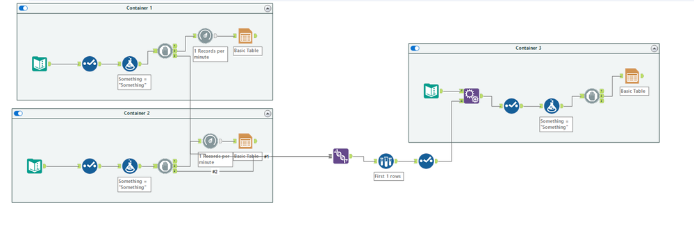 can we run one container after another in Alteryx. - Alteryx