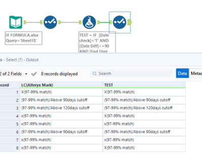 If and contains formula error - Alteryx