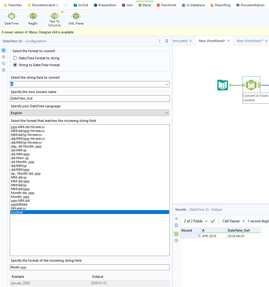 String to date format - Alteryx