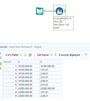 Pulling data from one column to another - Alteryx