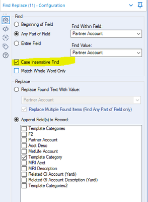 Find and Replace - Append Field Not working - Alteryx