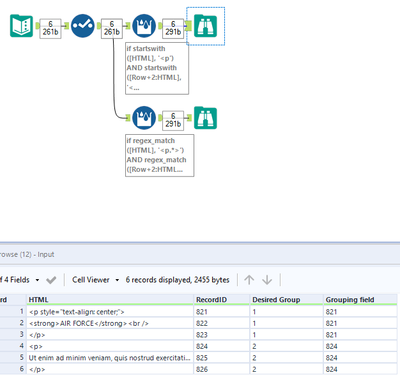 Grouping by StartsWith Patterns & Multi Row Tool - Alteryx