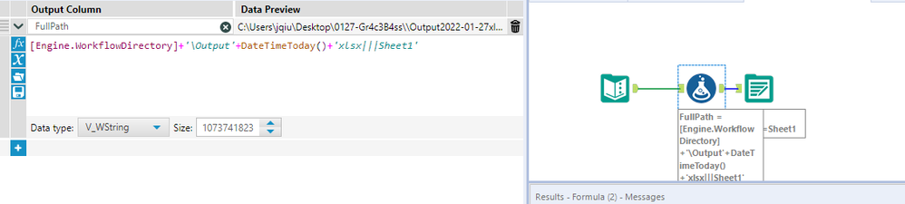 Adding current date to the file name output published on an Alteryx ...