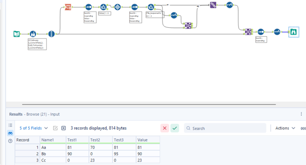 Ranking column values - Alteryx