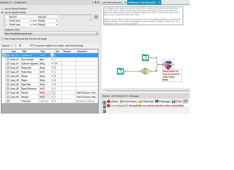 Join error on converted data type - Alteryx