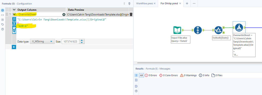 Want to delete extra rows in template file after data pasted - Alteryx
