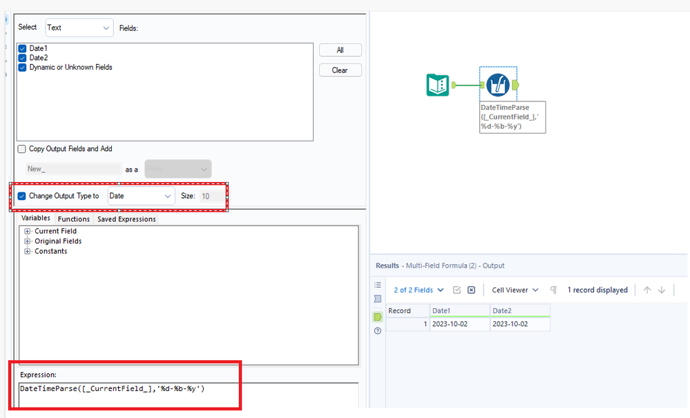 Converting Multiple String dates to dates in multi formula - Alteryx