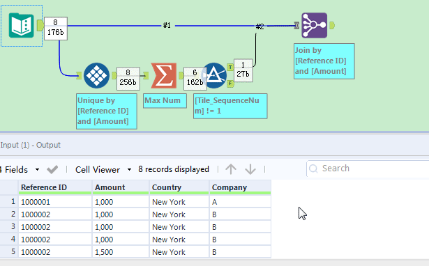 Identify duplicates in a specific column, and combining back to main ...