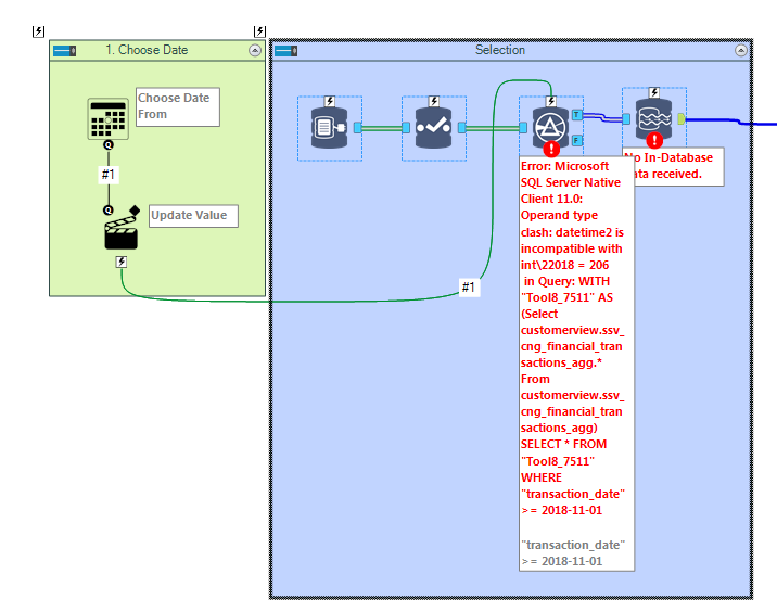Date Interface with In-Database Filter Tool - Alteryx
