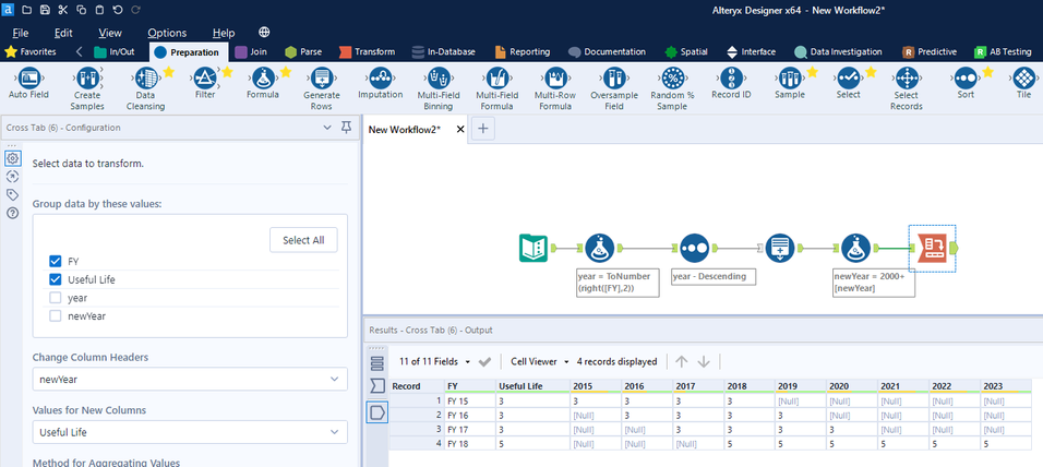 Filling columns based on multiple fields - Alteryx