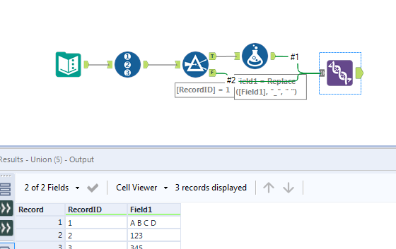 Find and Replace in top Record Row? - Alteryx