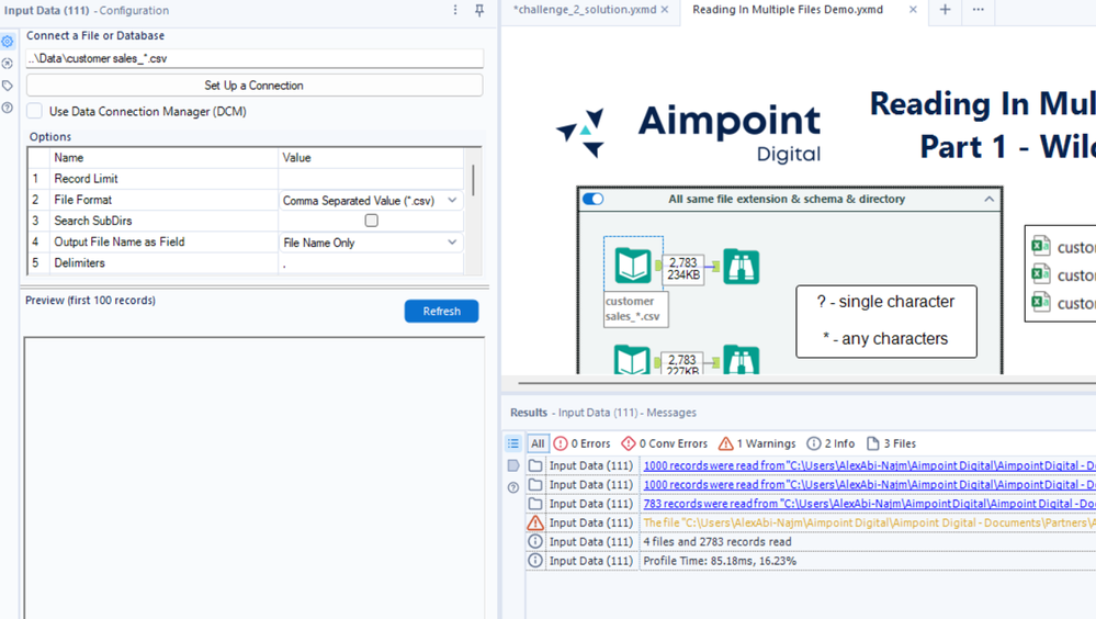 Input Multiple .csv Files - Alteryx