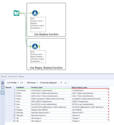Removing data from column 1 in column 2 - Alteryx
