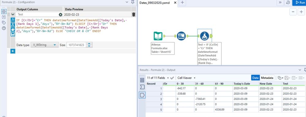 Formula Between A String And A Date - Alteryx