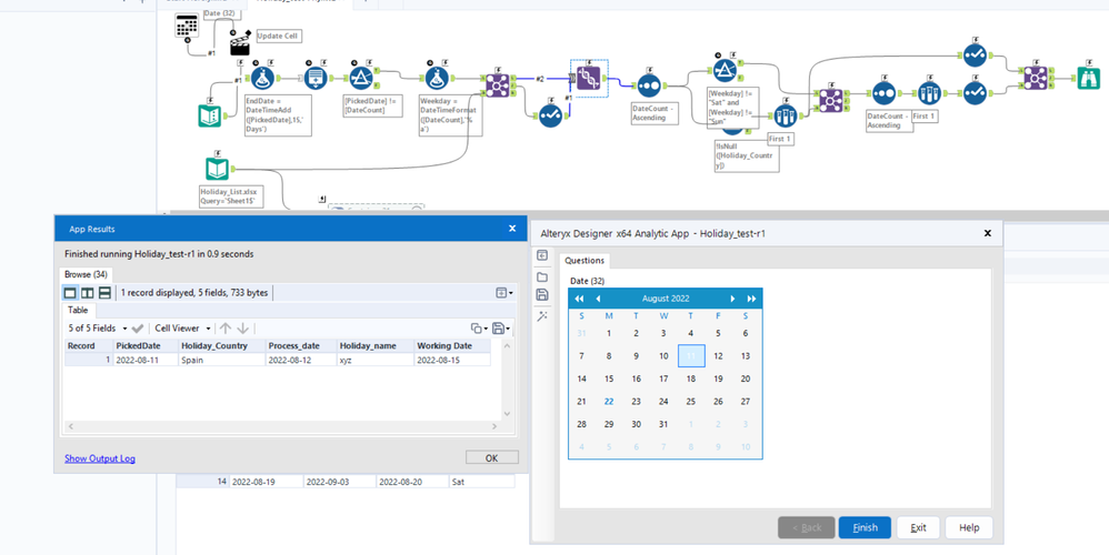 Select nearest holiday from random date from date interface tool - Alteryx