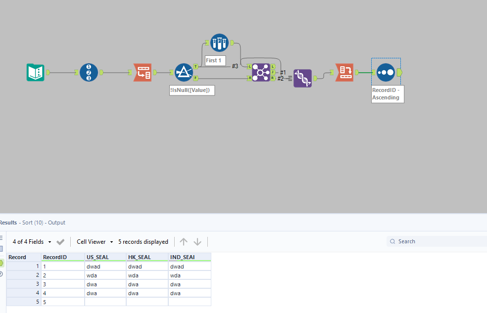 Help with how to fill nulls - Alteryx