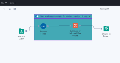 Container Background and Text Color - Alteryx