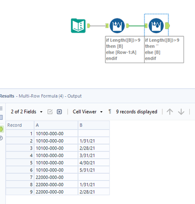Pulling data from one column to another - Alteryx